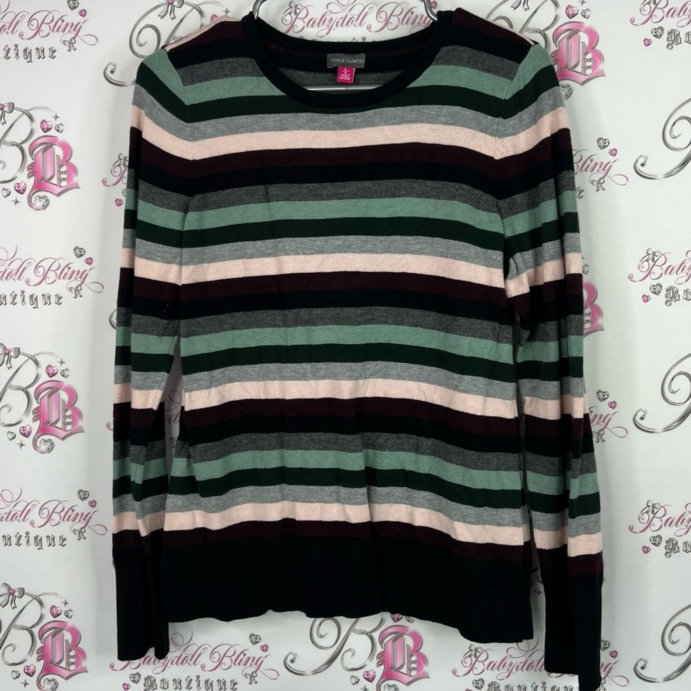 Vince Camuto sweater stripes stretchy Multicolor Striped Sweater